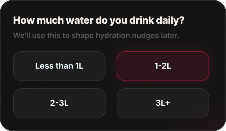Hydration-goal selection card