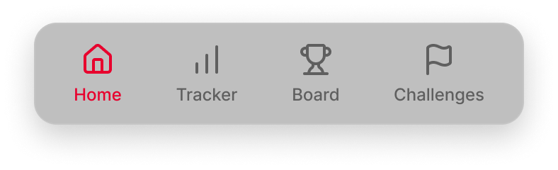 Bottom navigation — Home active