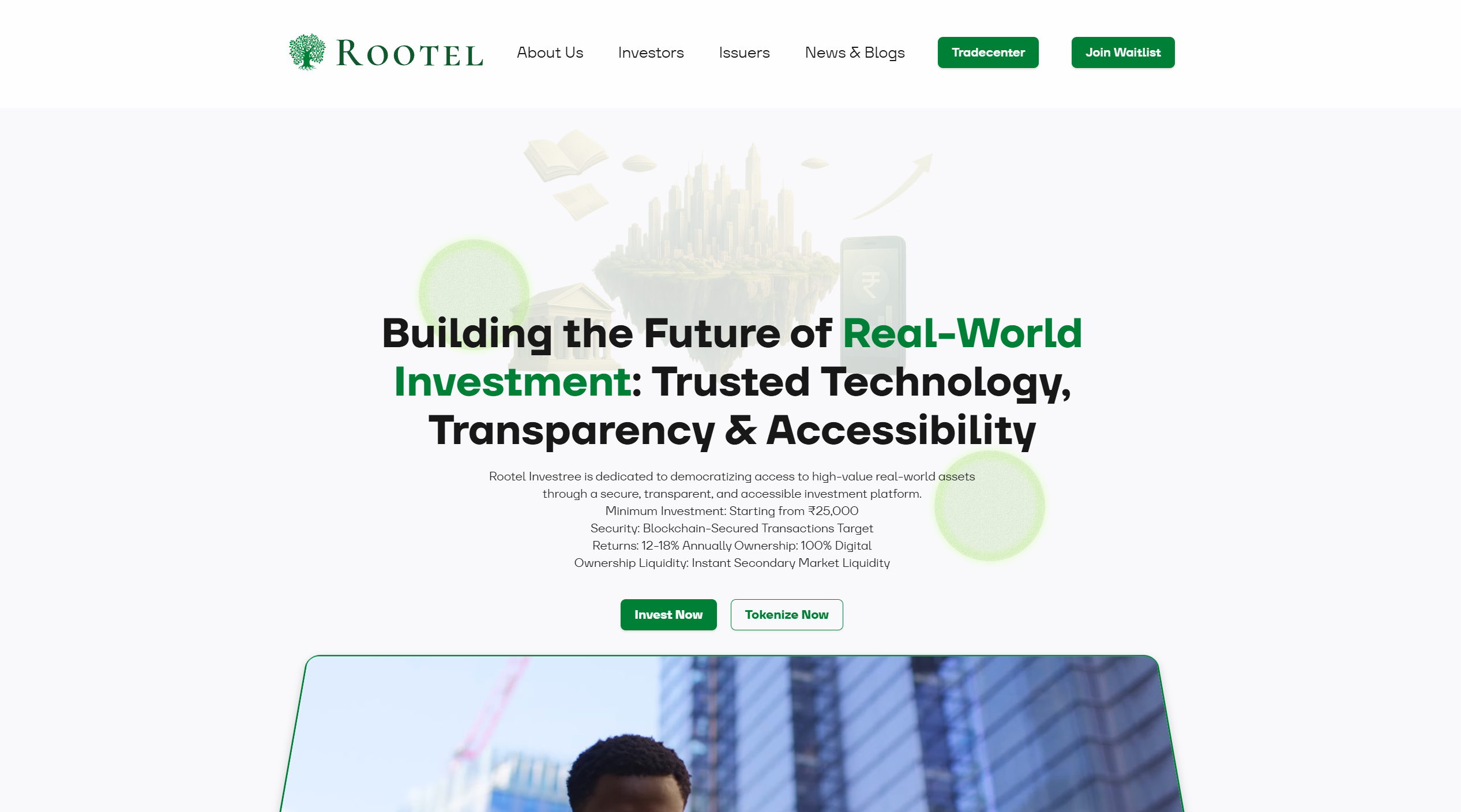 Rootel blockchain platform website